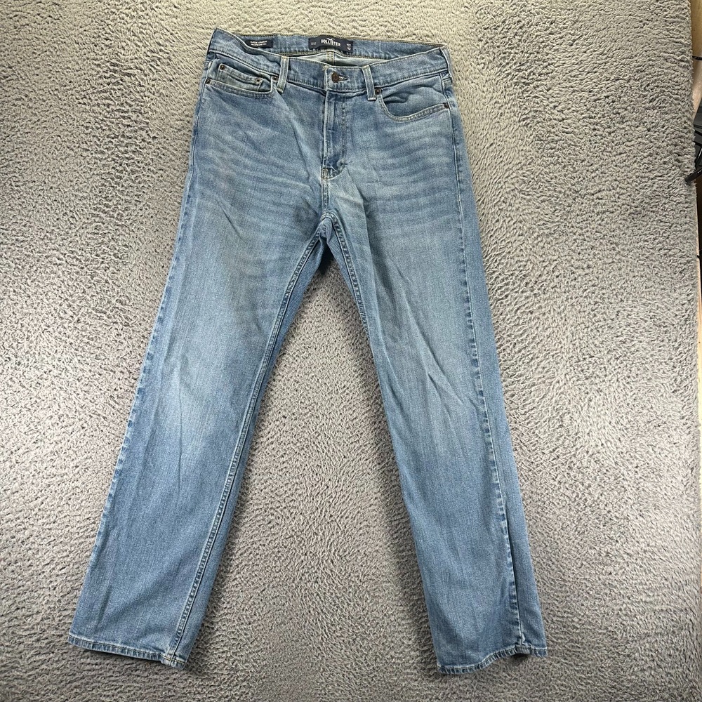 Hollister Epic Flex Jeans Mens 32x32 Blue Cotton Denim Straight Classic Workwear